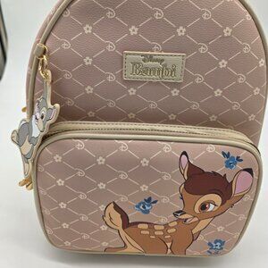 Disney Bambi Mini Backpack Primark Pink Beige Faux Leather NWT